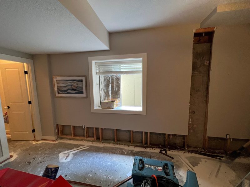 Room under reconstruction after water damage